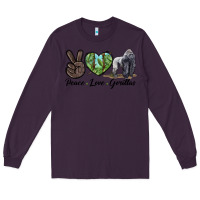 Plum Peace Love Gorillas Long Sleeve Tee - LillyAllenDesigns