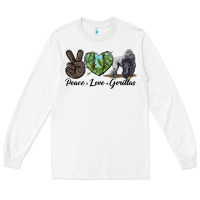 White Peace Love Gorillas Long Sleeve Tee - LillyAllenDesigns