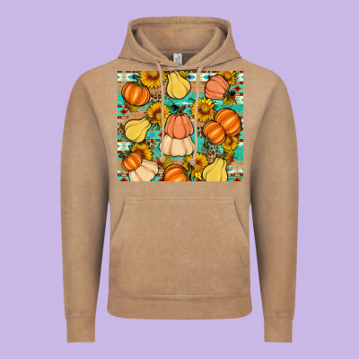 Pumpkin Sunflowers Leaves Vintage Hoodie Designed By Artiststas