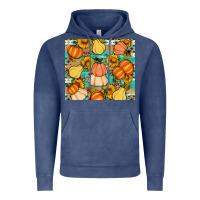 Vintage Denim pumpkin sunflowers leaves Vintage Hoodie - Artiststas
