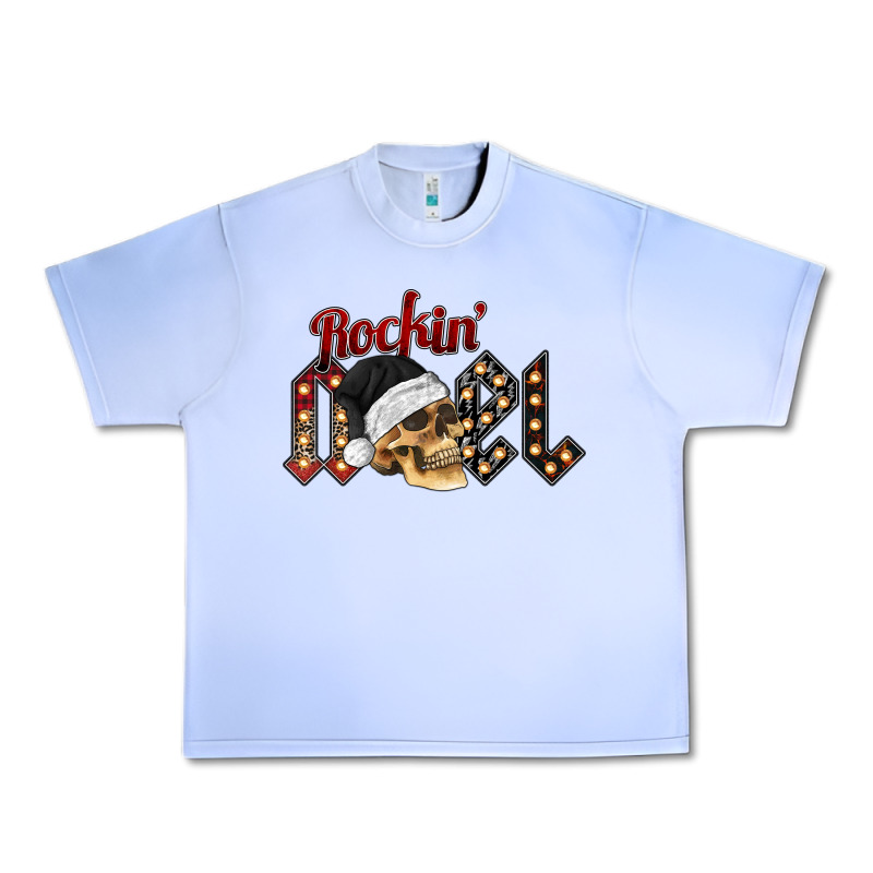 Rockin Noel Skull Urban Heavy Tee by CowhideDigitalArt | Teevron