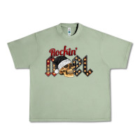 Oil Green rockin noel skull Urban Heavy Tee - CowhideDigitalArt