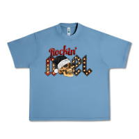Pebble Blue rockin noel skull Urban Heavy Tee - CowhideDigitalArt