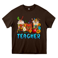 Chocolate Brown Teacher Coffee Cups Heavy Core Tee - FaDigitalArtStudio