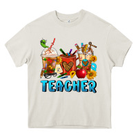 Cream Teacher Coffee Cups Heavy Core Tee - FaDigitalArtStudio