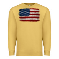 Antique Gold Distressed American Flag Premium Sweatshirt - Jasminsmagicworld