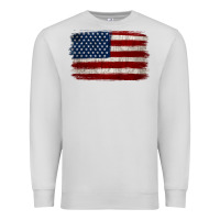 Dove Grey Distressed American Flag Premium Sweatshirt - Jasminsmagicworld