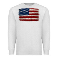 Oatmeal Heather Distressed American Flag Premium Sweatshirt - Jasminsmagicworld