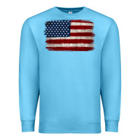 Ocean Blue Distressed American Flag Premium Sweatshirt - Jasminsmagicworld