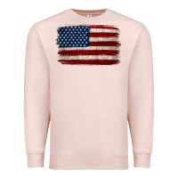 Pale Pink Distressed American Flag Premium Sweatshirt - Jasminsmagicworld