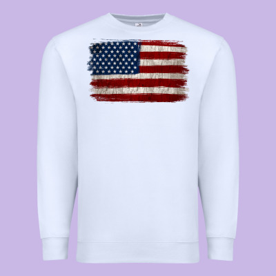 Distressed American Flag Premium Sweatshirt Designed By Jasminsmagicworld