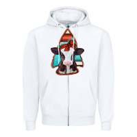 White baby calf arrowhead Zipper Hoodie - Jasminsmagicworld