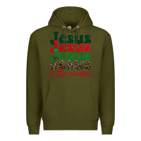 Army Green jesus is the reason Premium Hoodie - BarkalooDesign
