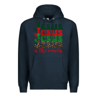 Navy jesus is the reason Premium Hoodie - BarkalooDesign