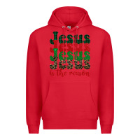 Red jesus is the reason Premium Hoodie - BarkalooDesign