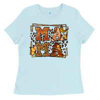 Baby Blue Melanin leopard frame mama Mother's Day Ladies Tee - LillyAllenDesigns