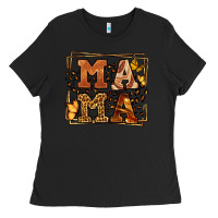 Black Melanin leopard frame mama Mother's Day Ladies Tee - LillyAllenDesigns