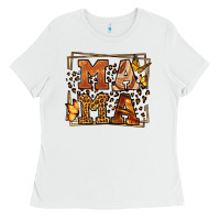 White Melanin leopard frame mama Mother's Day Ladies Tee - LillyAllenDesigns