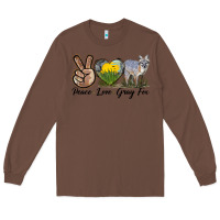 Chestnut Peace Love Gray Fox Long Sleeve Tee - LillyAllenDesigns