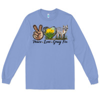 Colony Blue Peace Love Gray Fox Long Sleeve Tee - LillyAllenDesigns