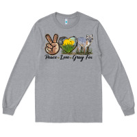 Heather Grey Peace Love Gray Fox Long Sleeve Tee - LillyAllenDesigns