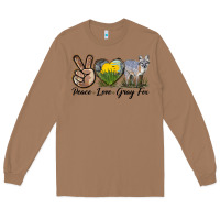 Toasted Coconut Peace Love Gray Fox Long Sleeve Tee - LillyAllenDesigns