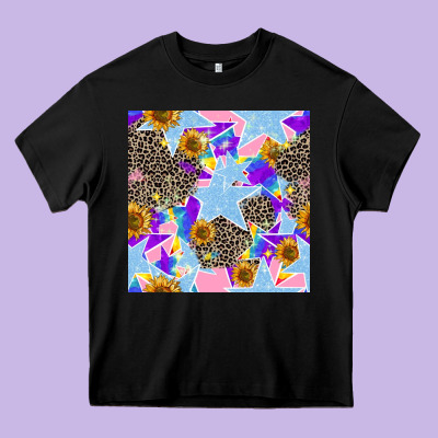 Stars And Sunflowers Seamless Pattern Heavy Core Tee Designed By Fadigitalartstudio