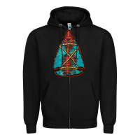 Black turquoise glitter aztec arrowhead Zipper Hoodie - Jasminsmagicworld