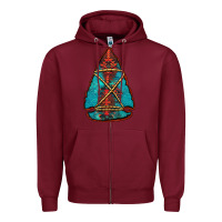 Burgundy turquoise glitter aztec arrowhead Zipper Hoodie - Jasminsmagicworld