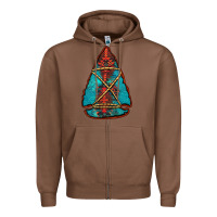 Chestnut turquoise glitter aztec arrowhead Zipper Hoodie - Jasminsmagicworld
