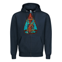 Navy turquoise glitter aztec arrowhead Zipper Hoodie - Jasminsmagicworld