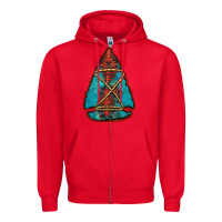Red turquoise glitter aztec arrowhead Zipper Hoodie - Jasminsmagicworld