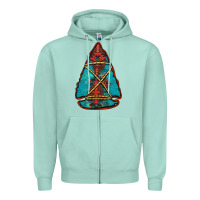 Seafoam turquoise glitter aztec arrowhead Zipper Hoodie - Jasminsmagicworld