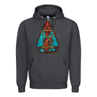 Smoke turquoise glitter aztec arrowhead Zipper Hoodie - Jasminsmagicworld
