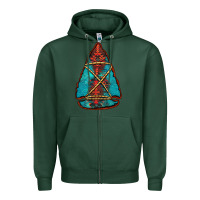 Sports Green turquoise glitter aztec arrowhead Zipper Hoodie - Jasminsmagicworld