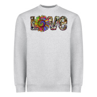 Heather Grey tie dye sunflower love Heavyweight Sweatshirt - RanaPortraitStore