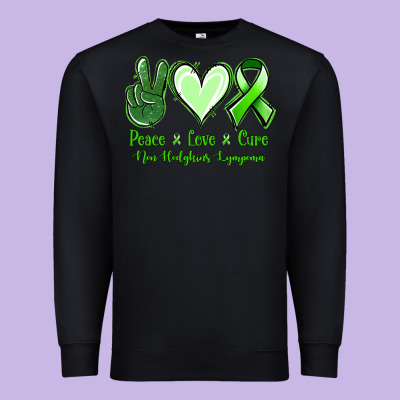 Peace Love Cure Non Hodgkins Lympoma Premium Sweatshirt Designed By Jasminsmagicworld