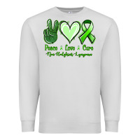 Dove Grey Peace Love Cure Non Hodgkins Lympoma Premium Sweatshirt - Jasminsmagicworld