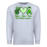 Heather Grey Peace Love Cure Non Hodgkins Lympoma Premium Sweatshirt - Jasminsmagicworld