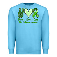 Ocean Blue Peace Love Cure Non Hodgkins Lympoma Premium Sweatshirt - Jasminsmagicworld