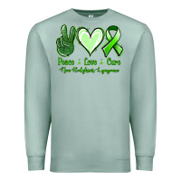 Seafoam Peace Love Cure Non Hodgkins Lympoma Premium Sweatshirt - Jasminsmagicworld