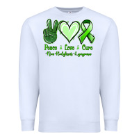 White Peace Love Cure Non Hodgkins Lympoma Premium Sweatshirt - Jasminsmagicworld