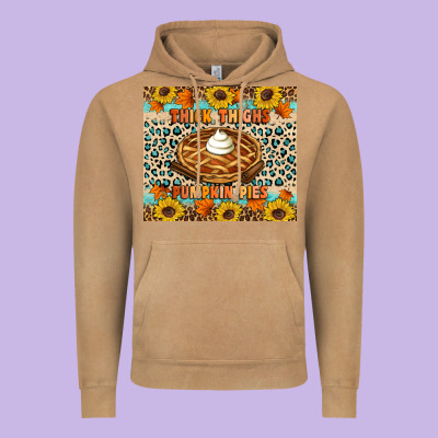 Thick Thighs Pumpkin Pies Vintage Hoodie Designed By Artiststas