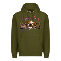 Army Green Bulldog Mom Premium Hoodie - Jasminsmagicworld