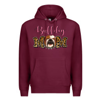 Burgundy Bulldog Mom Premium Hoodie - Jasminsmagicworld