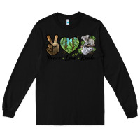 Black peace love koala Long Sleeve Tee - LillyAllenDesigns