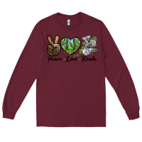 Burgundy peace love koala Long Sleeve Tee - LillyAllenDesigns