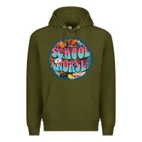 Army Green western groovy school nurse Premium Hoodie - BarkalooDesign