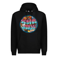 Black western groovy school nurse Premium Hoodie - BarkalooDesign