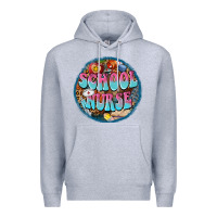 Heather Grey western groovy school nurse Premium Hoodie - BarkalooDesign